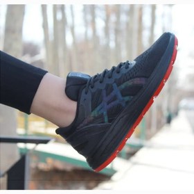 کتونی آسیکس پیک زیره تزریق مشکی شبرنگ  (آفر ویژه تکسایز40)