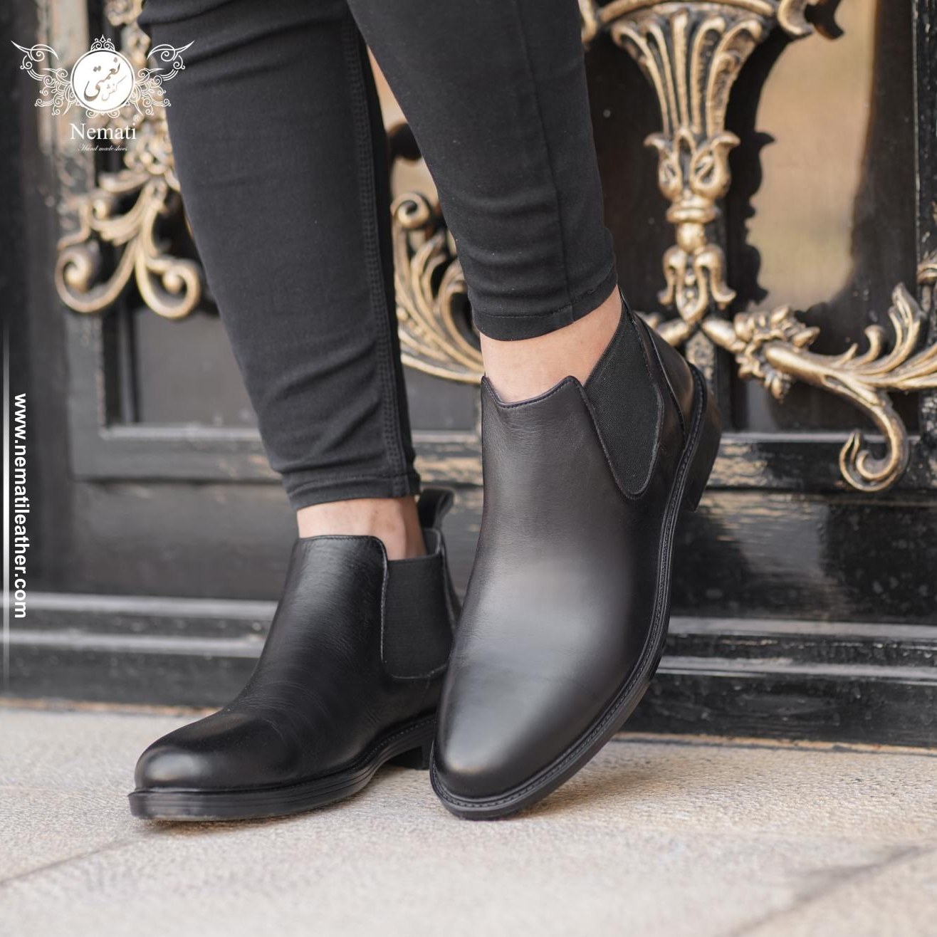 نیم بوت مردانه طرح چلسی مشکی  مدل کشی و زیپ خور (حراج ویژه تکسایز)