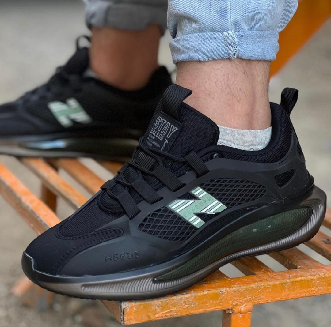 کتونی نیوبالانس مردانه زیر تی پی یو رنگ مشکی سبز  جدید NEW BALANCE