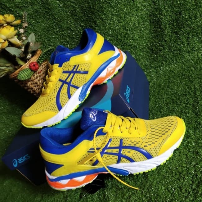 کتونی اورجینال آسیکس طوسی نارنجی جدید و ترند