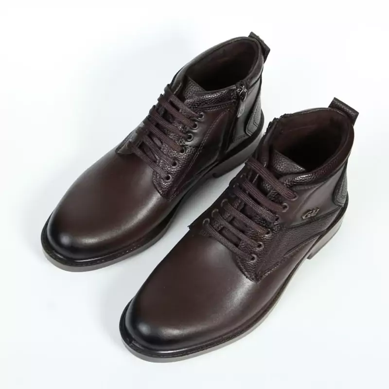 نیم بوت مردانه گولد بغل زیپی رنگ مشکی مدل بندی GOLD