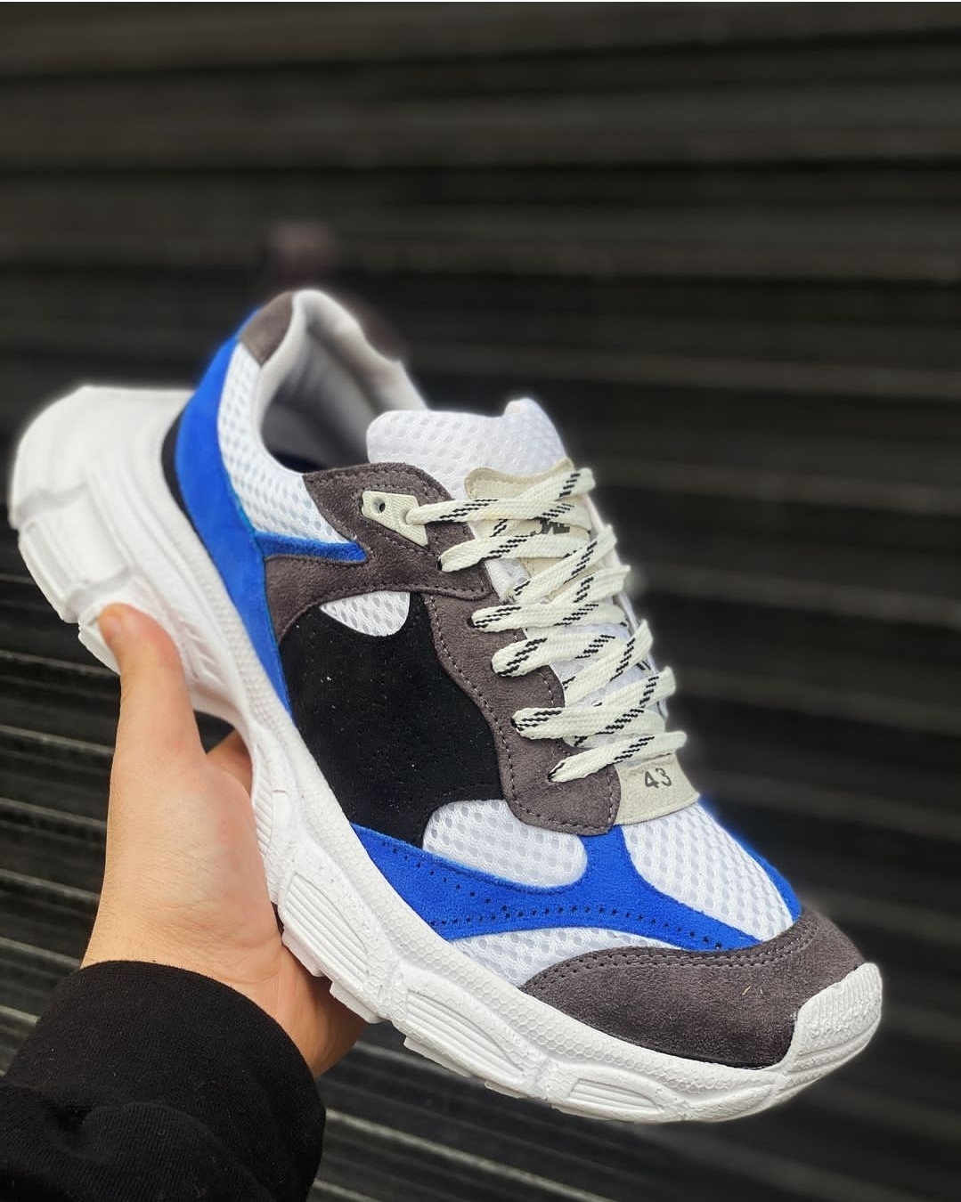 کتونی بالنسیاگا 3 ایکس لارج سفید آبی  ترند و آف balenciagaa