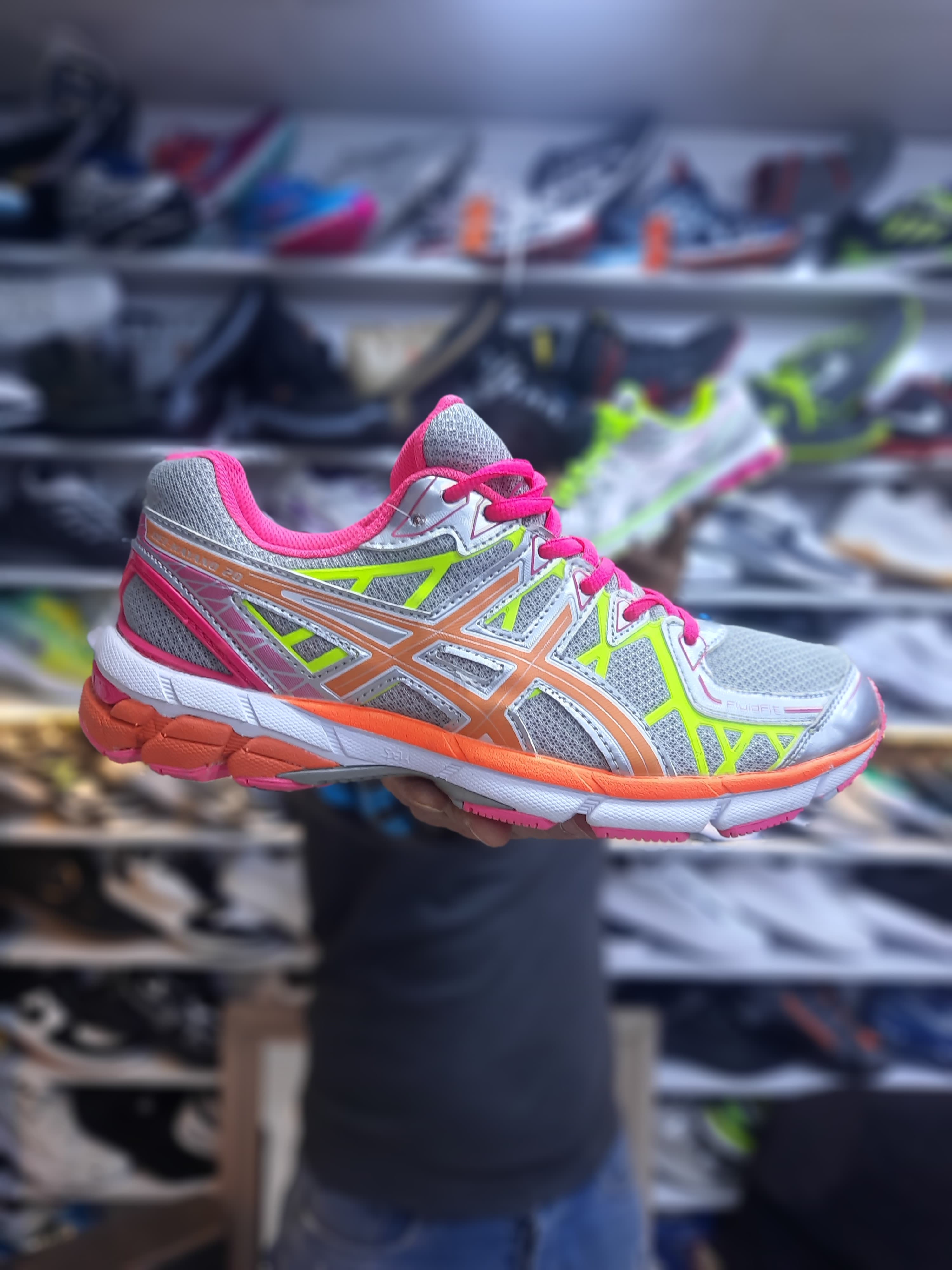 کتونی اورجینال آسیکس طوسی نارنجی جدید و ترند