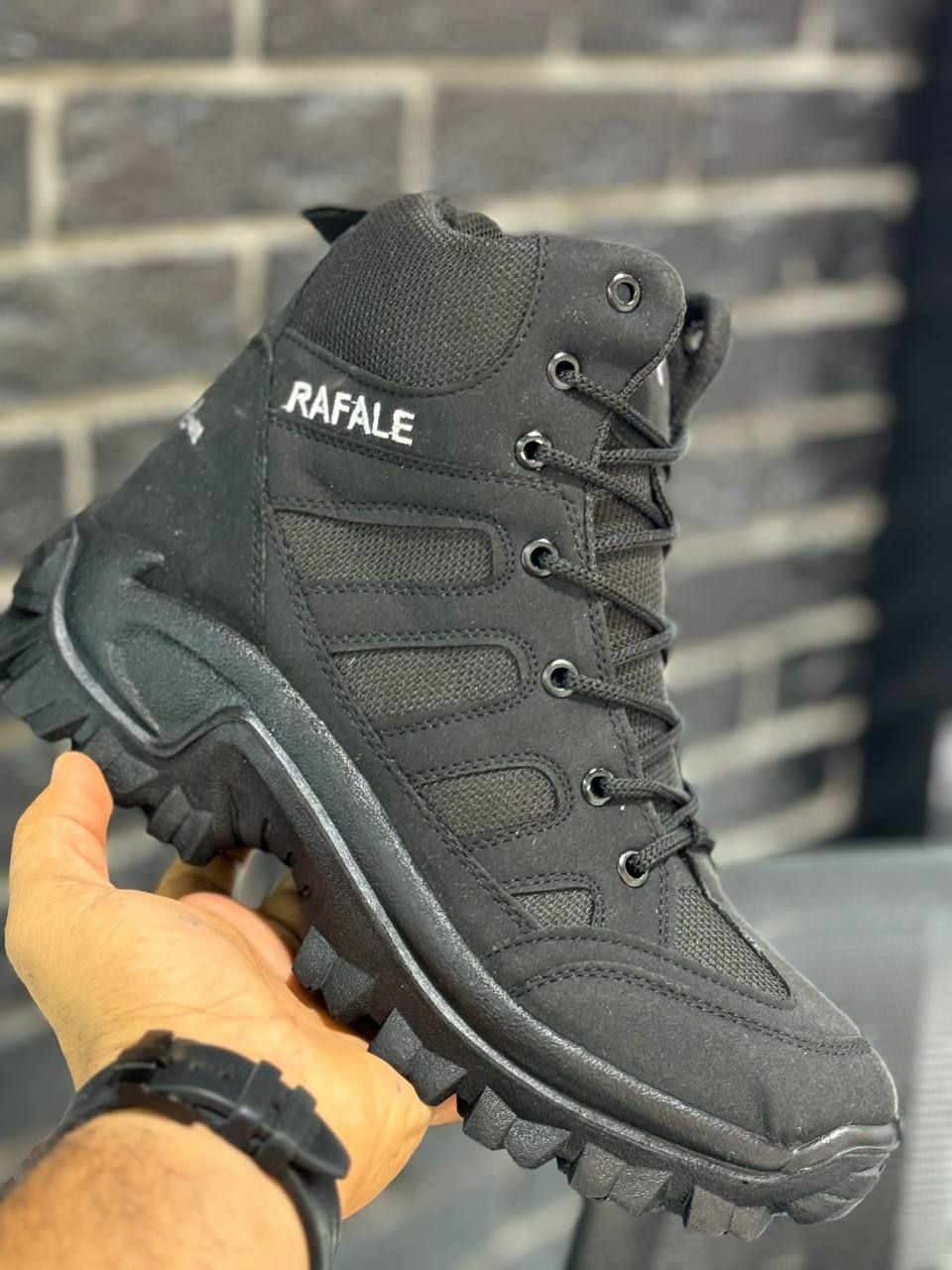 پوتین تاکتیکال و نظامی  رافائل مردانه رنگ خاکی  بغل زیپی RAFAEL