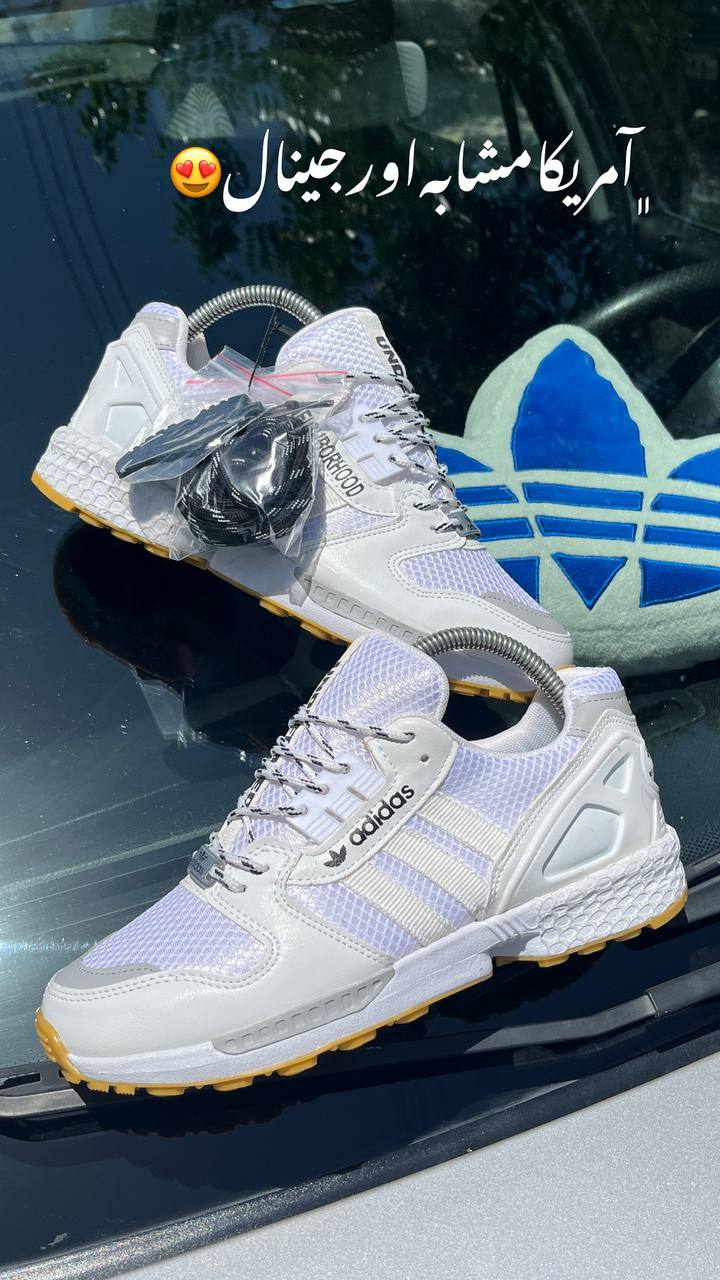 کتونی زدایکس 8000 اندفیت آمریکا رنگ سفید طلایی adidas zx