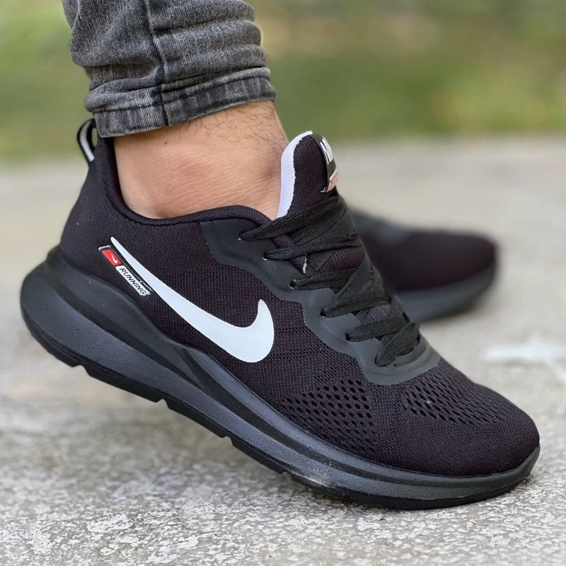 کتونی نایک رانینگ جدید و ترند مردانه رنگ مشکی تمام