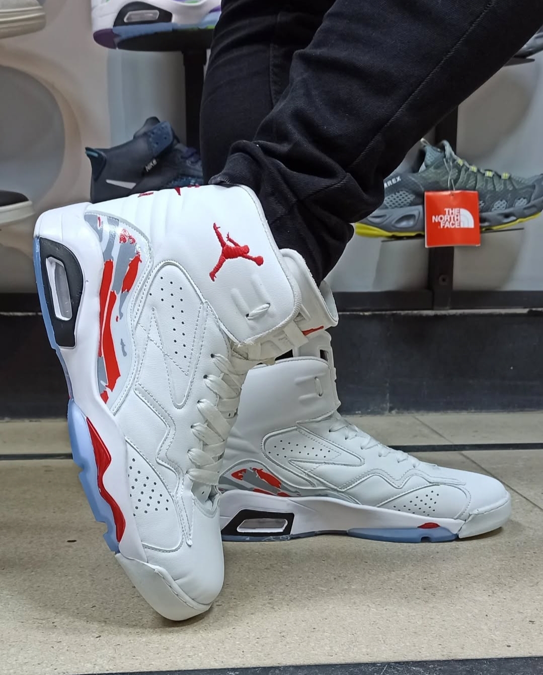 کتونی جردن 6 ساقدار رنگ مشکی آبی جدید و ترند jordan mrp