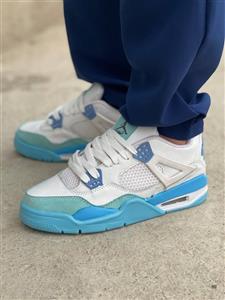 کتانی جردن 4 جدید و جذاب مردانه رنگ سفید طوسی