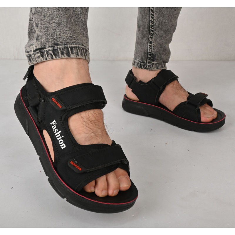 صدل رکابدار مردانه دو چسب فشن رنگ مشکی حراج 299 هزار FASHION