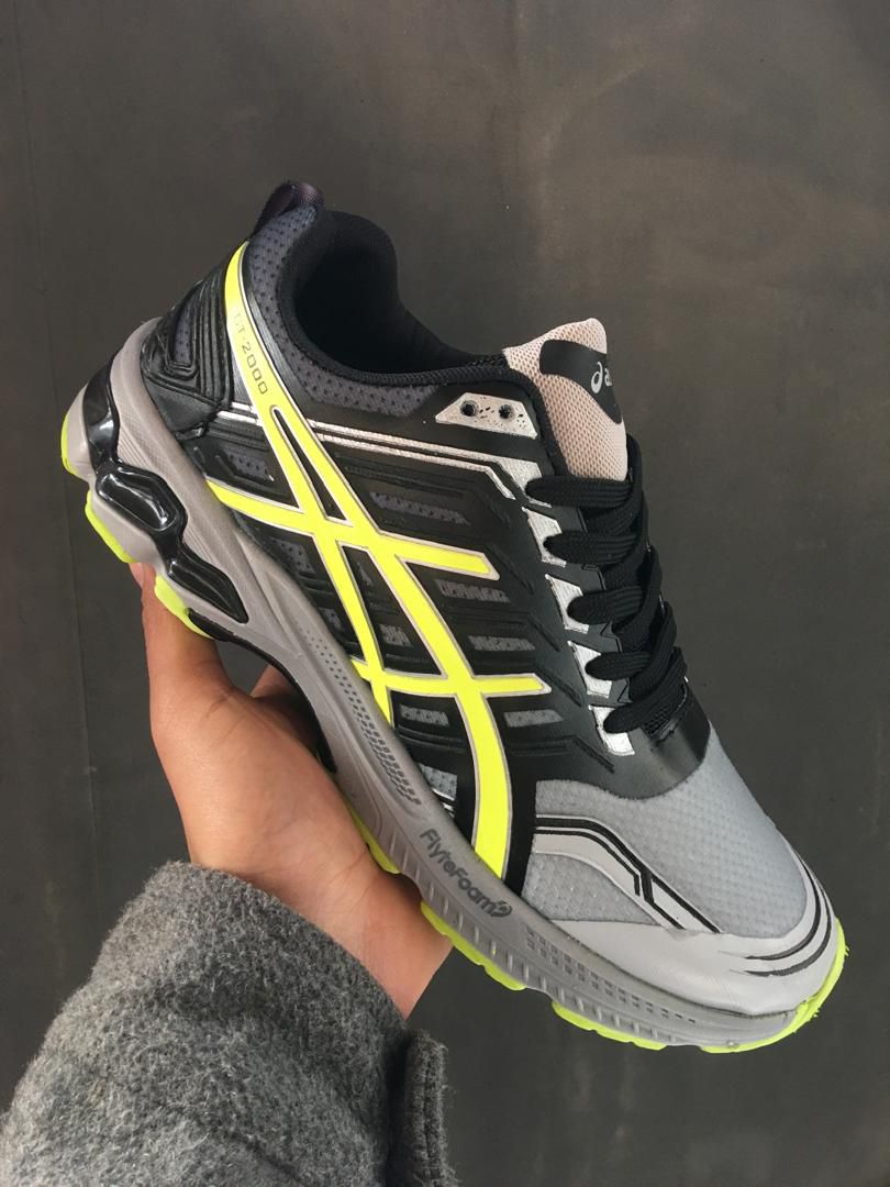 کتونی آسیکس مردانه شهباز رنگ طوسی سبز حراج شد asics