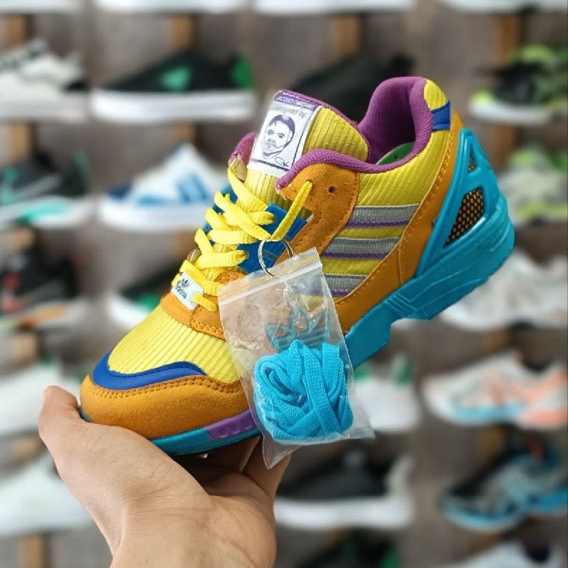 کتونی آدیداس زد ایکس 8000 مردانه صابونی رنگ سفید نارنجی جدید پسرانه و زنانه