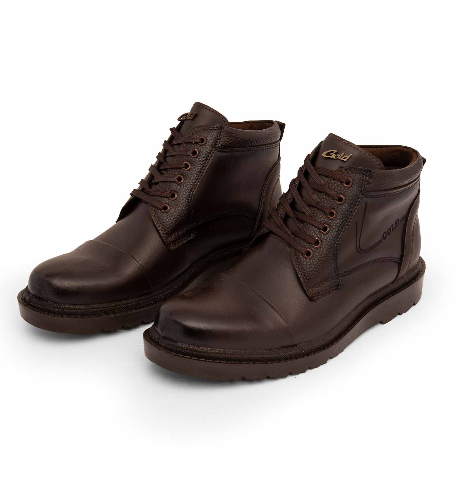 نیم بوت مردانه گولد بغل زیپی رنگ مشکی مدل بندی GOLD