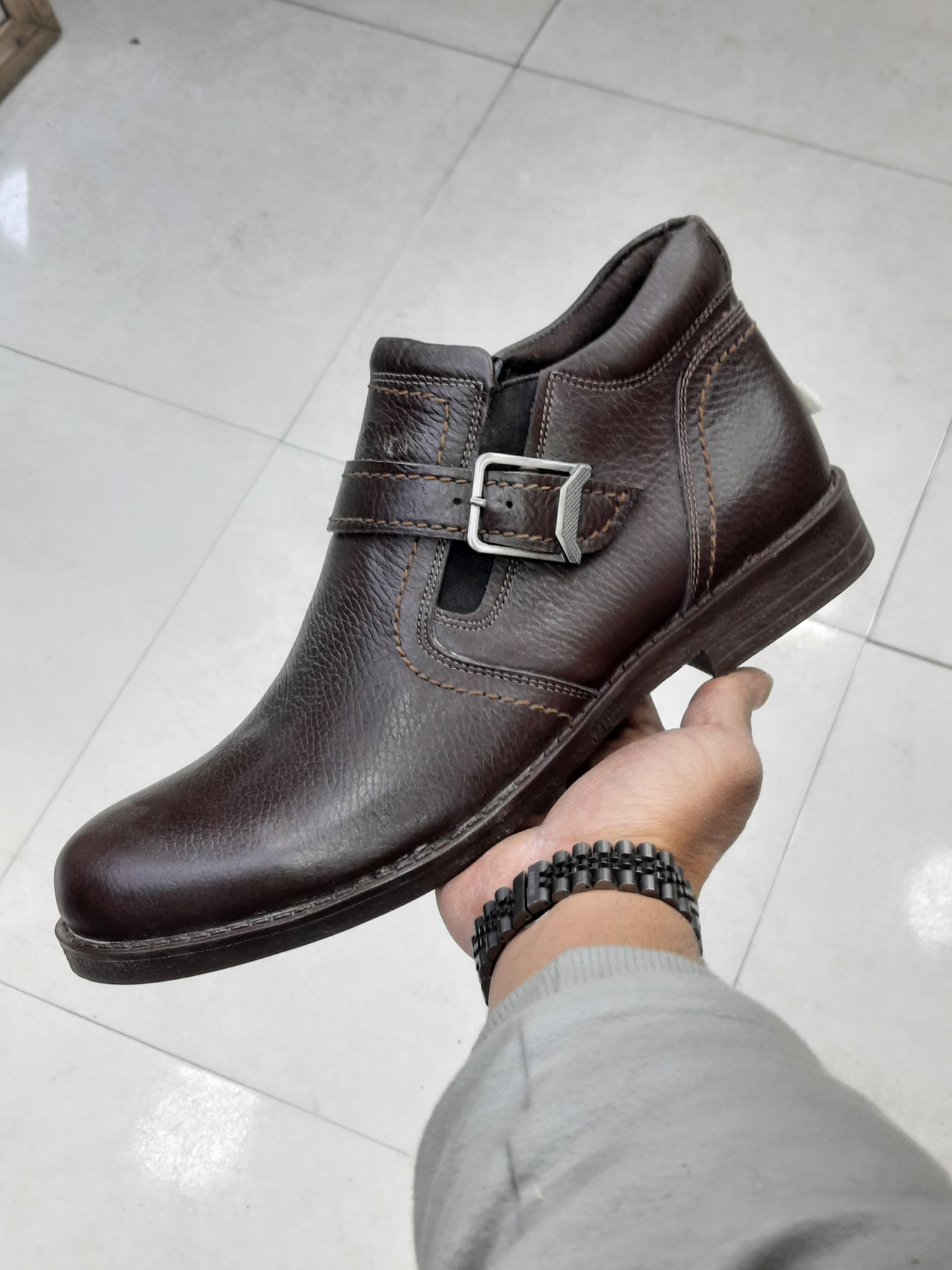 نیم بوت مردانه ساتل تبریز رنگ عسلی حراج تکسایز ۴۰