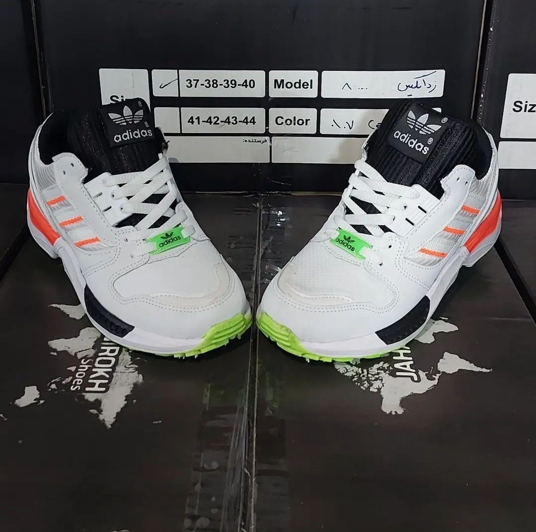 کتونی آدیداس زد ایکس 8000 مردانه صابونی رنگ سفید نارنجی جدید پسرانه و زنانه