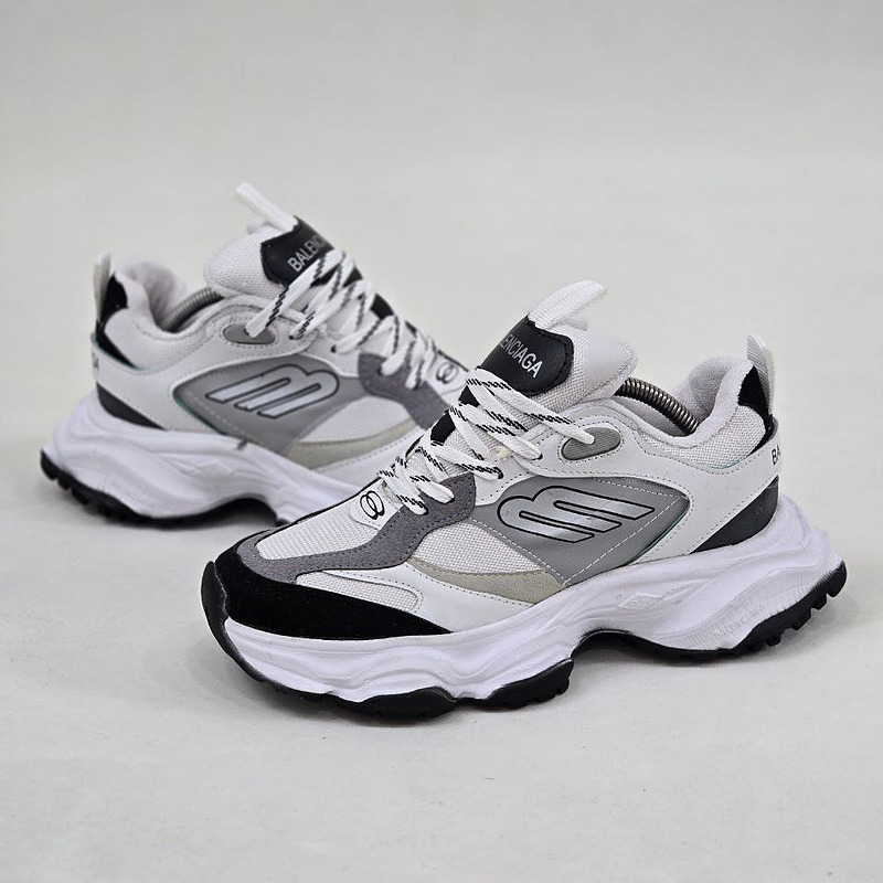 کتونی بالنسیاگا مردانه جدید رنگ سفید کرم لژ دار  کد 737