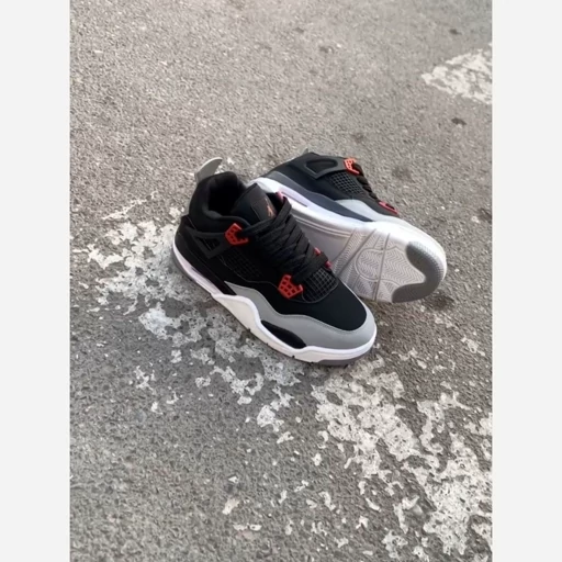 کتونی جردن ۴ مردانه طوسی قرمز حراج فوق‌العاده