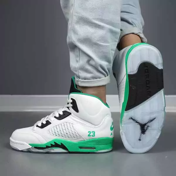 کتونی جردن ۵ سفید سبز ترند و آف