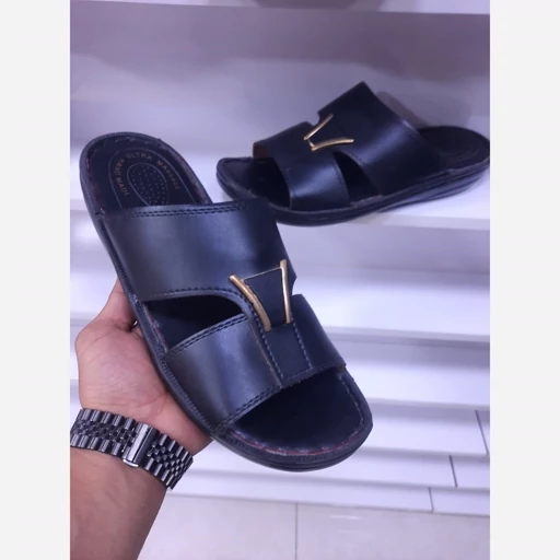 دمپایی مردانه عربی مدل المطراش رنگ مشکی