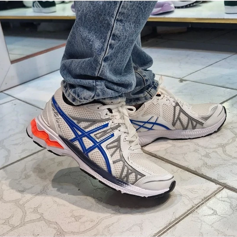 کتونی آسیکس سفید بنفش مردانه