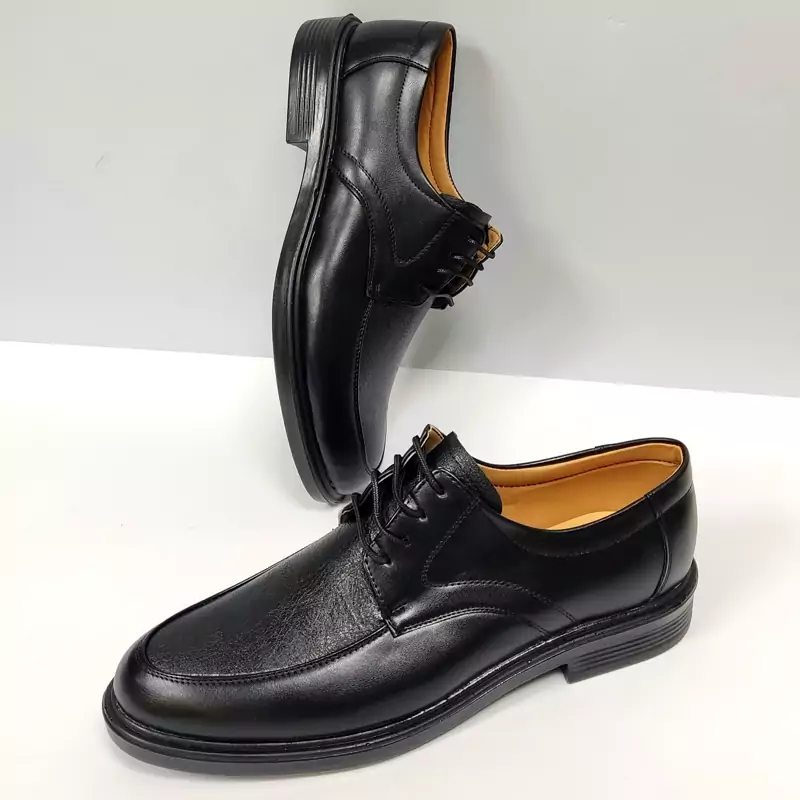 کفش بزرگپا چرمی مردانه مدل بندی رنگ مشکی  PAPAK