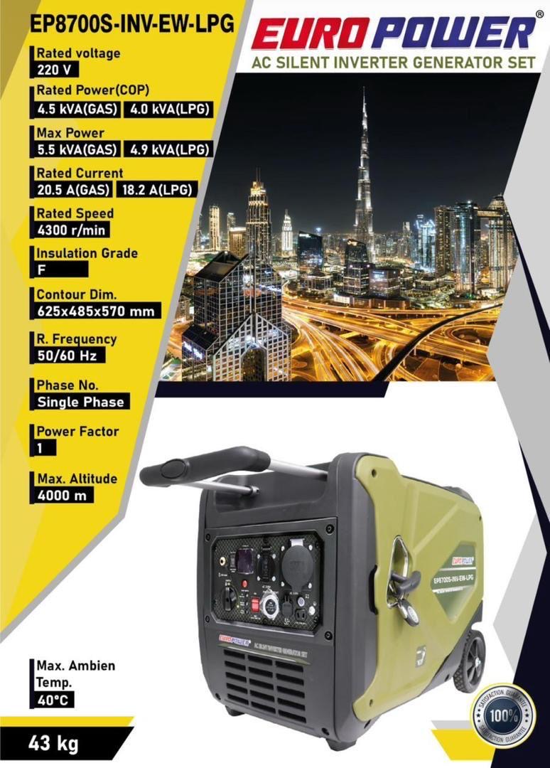 موتوربرق سایلنت ۵کیلووات گازسوز-بنزینی یوروپاور