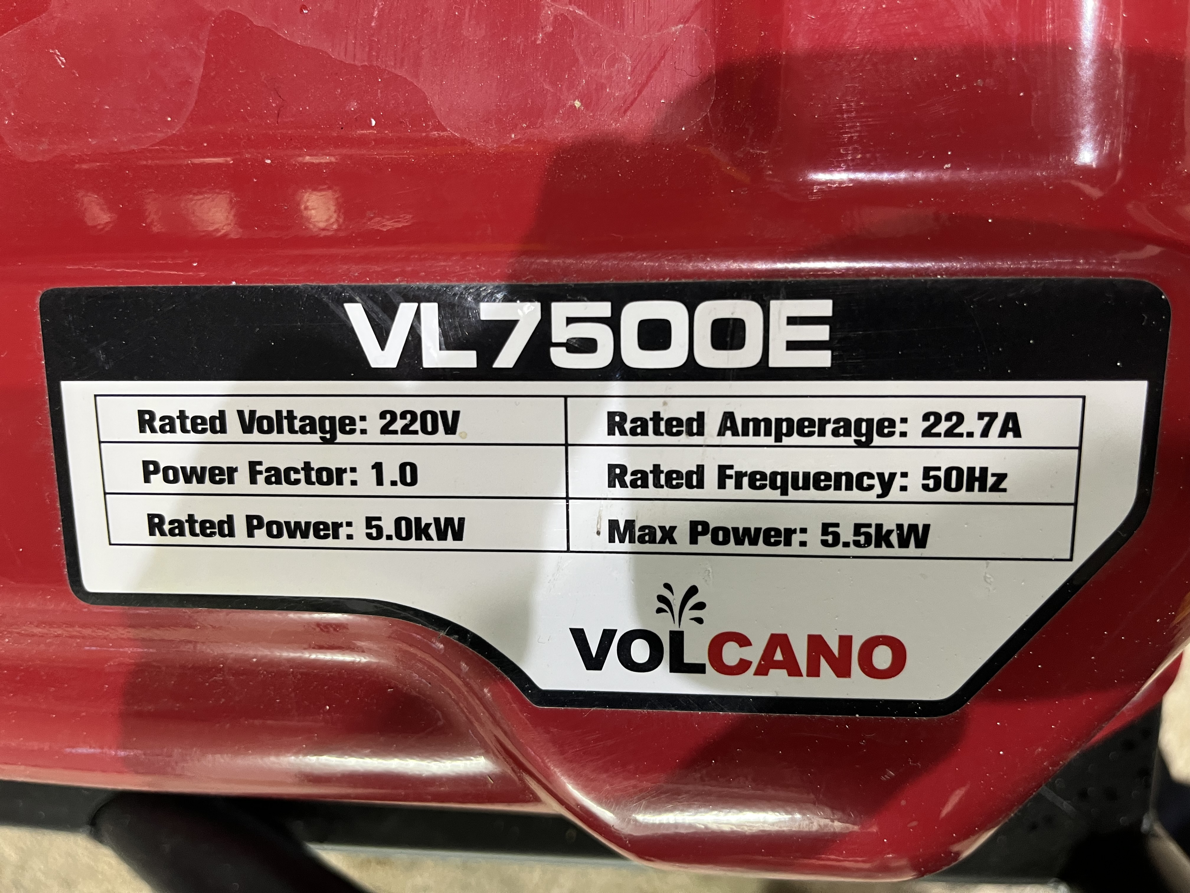 موتور برق  بنزینی وولکانو 7500