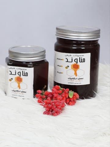 عسل طبیعی زرشک مناوند کالا در بطری شیک و تازه