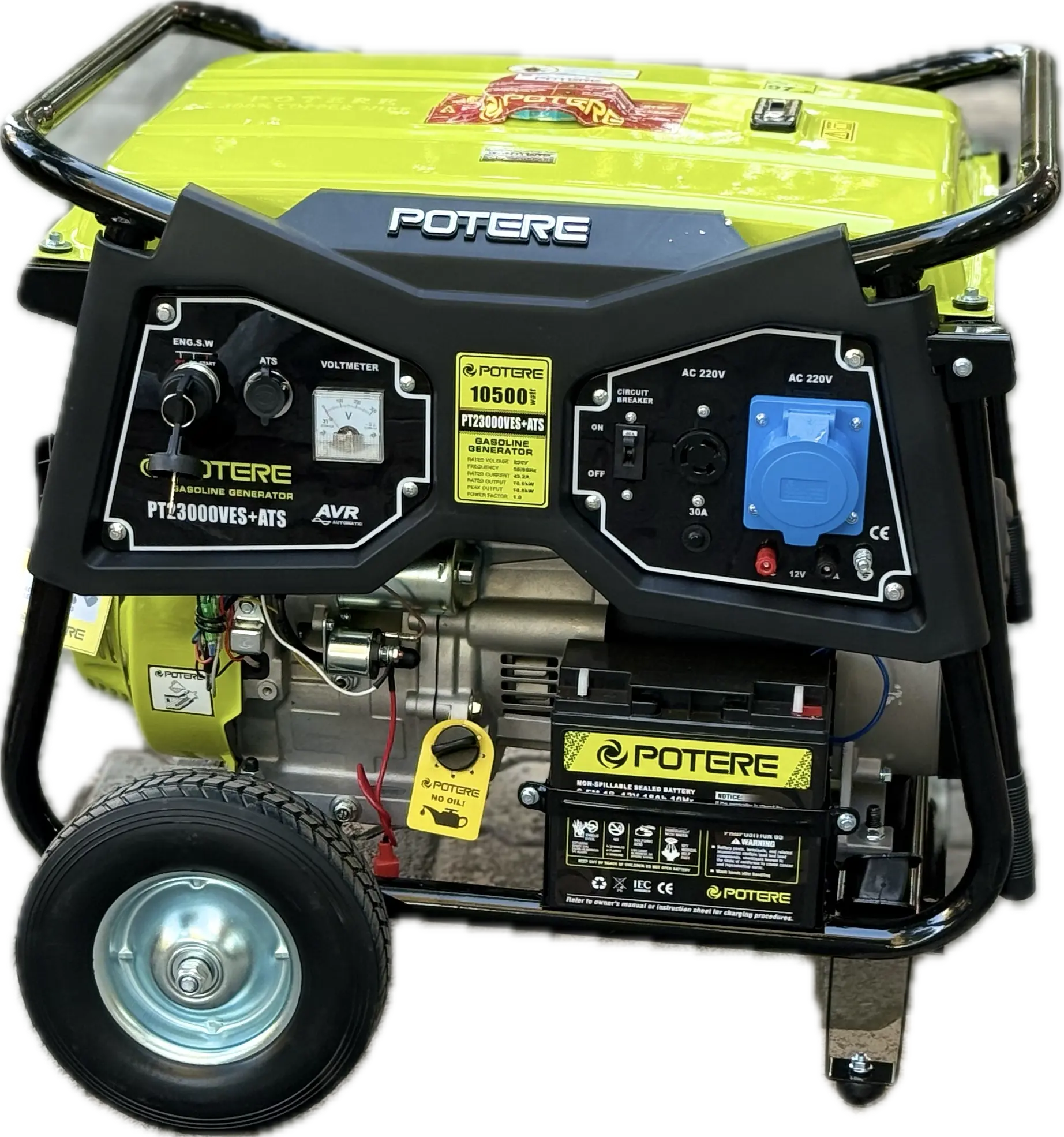 موتور برق بنزینی پوتر 10.5 کیلووات مدل PT23000VES تک فاز استارتی