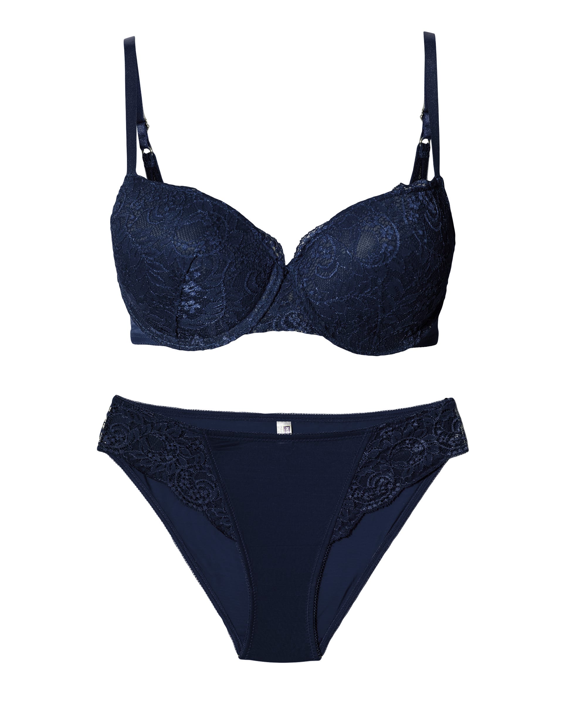 ست سوتین و شورت جکدار زنانه ان بی بی 4487 سرمه ای