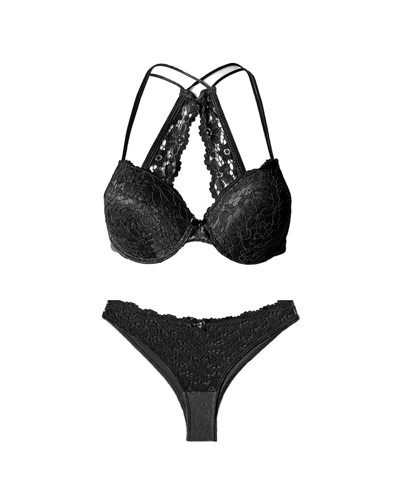 ست سوتین و شورت جک‌دار زنانه ان بی بی 4489 مشکی