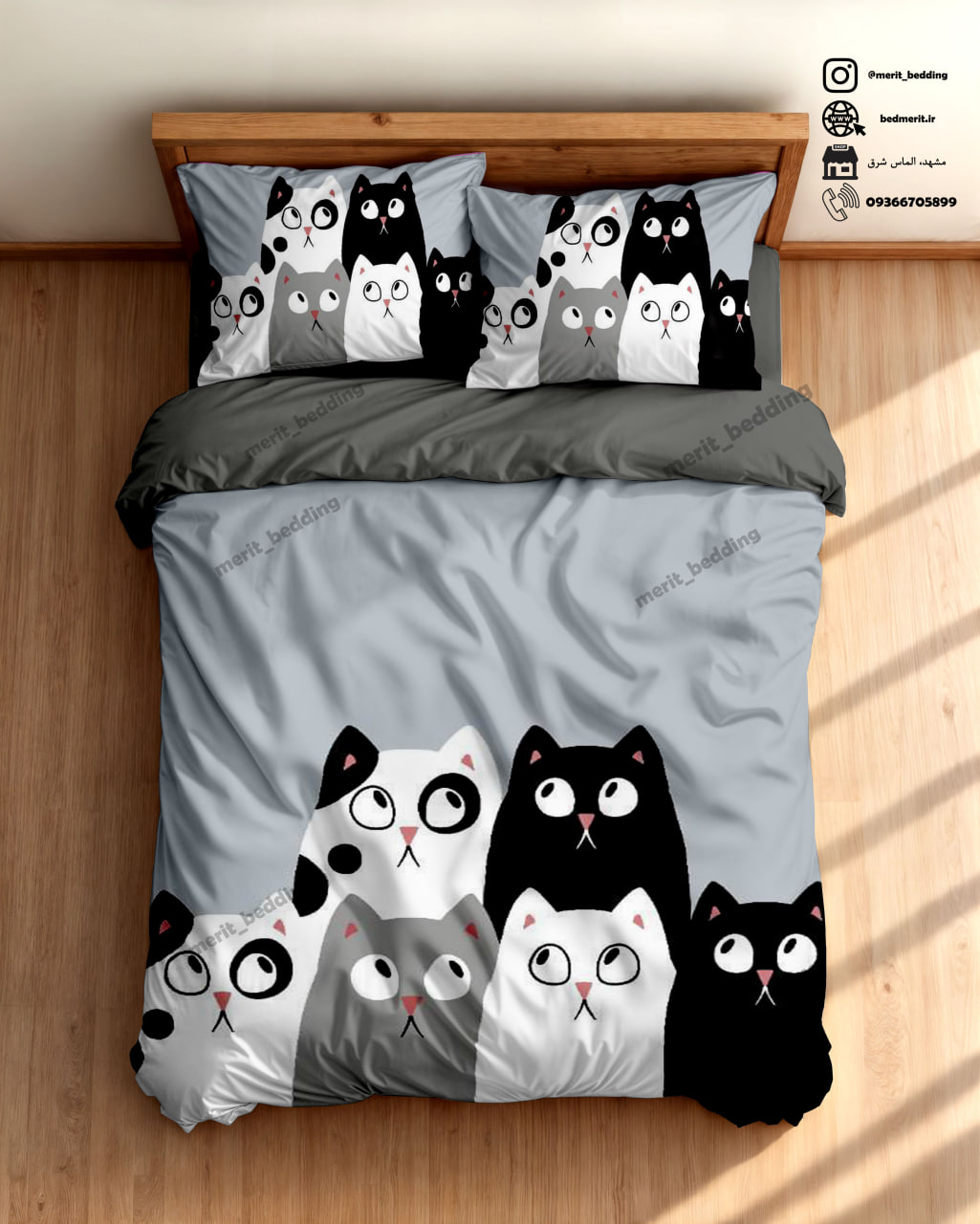 روتختی یک نفره سه بعدی گربه مهربون کد 107