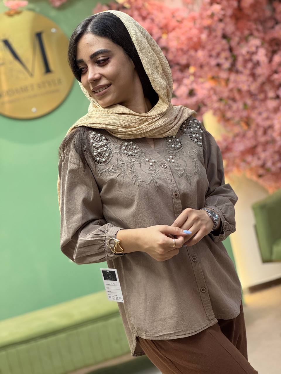 شومیزلینن گلدوزی شده کدRo88