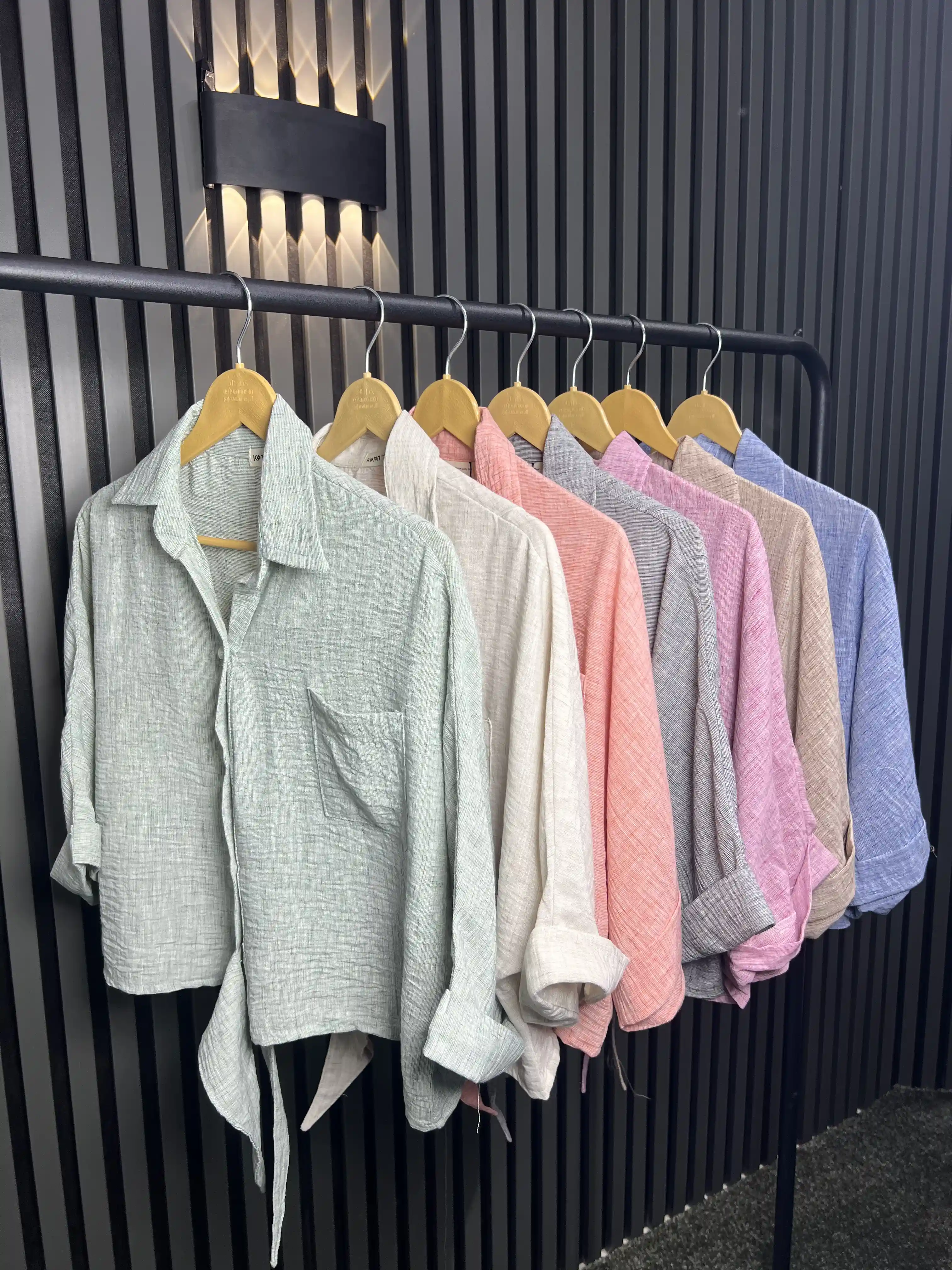 شومیز ترک جلو گره با پارچه آکسفورد، استایل کژوال و مهمانی