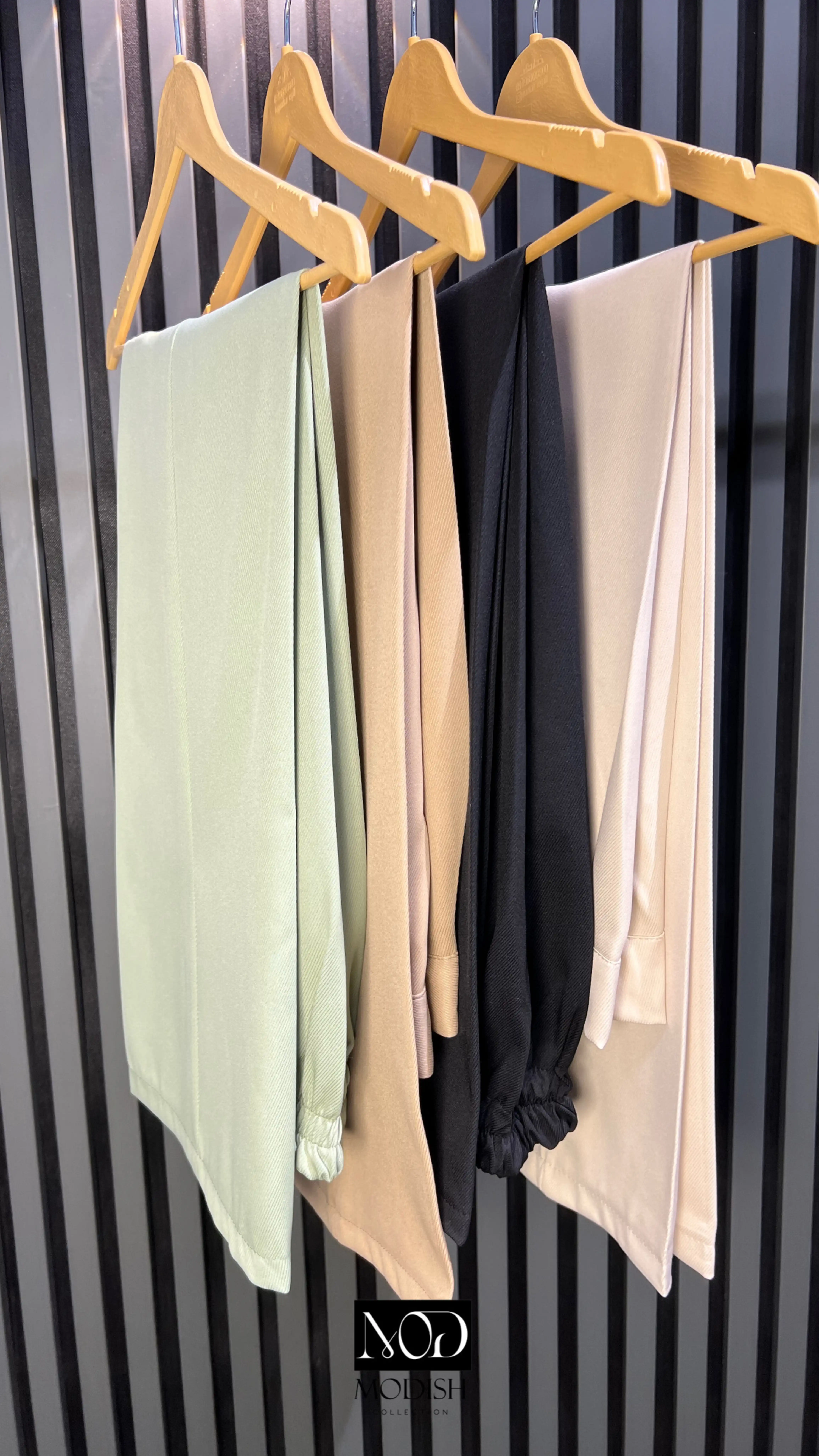 شلوار نیم بگ کجراه زنانه با جنس مازراتی و طراحی مدرن