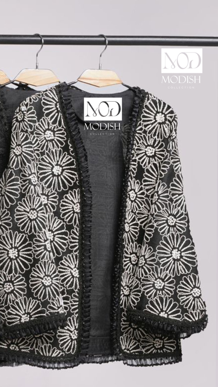 مانتو مدل حسنا با جنس تور و نازلی برای مهمانی‌های خاص