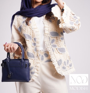 ست مانتو و شلوار جورجا مدل A29 با پارچه لینن حصیری و خامه دوزی