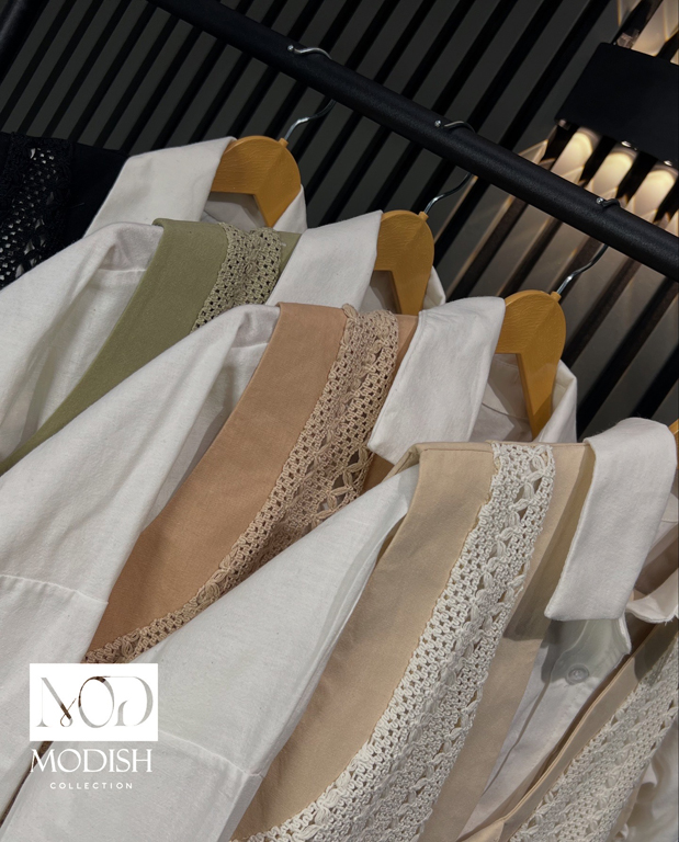 ست قلاب بافی سه تکه لینن کژوال برای روزمره