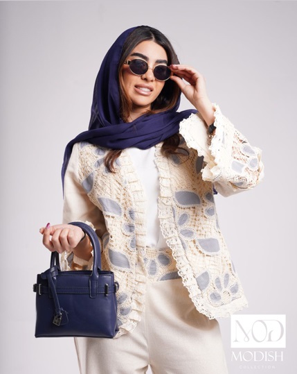 ست مانتو و شلوار جورجا مدل A29 با پارچه لینن حصیری و خامه دوزی