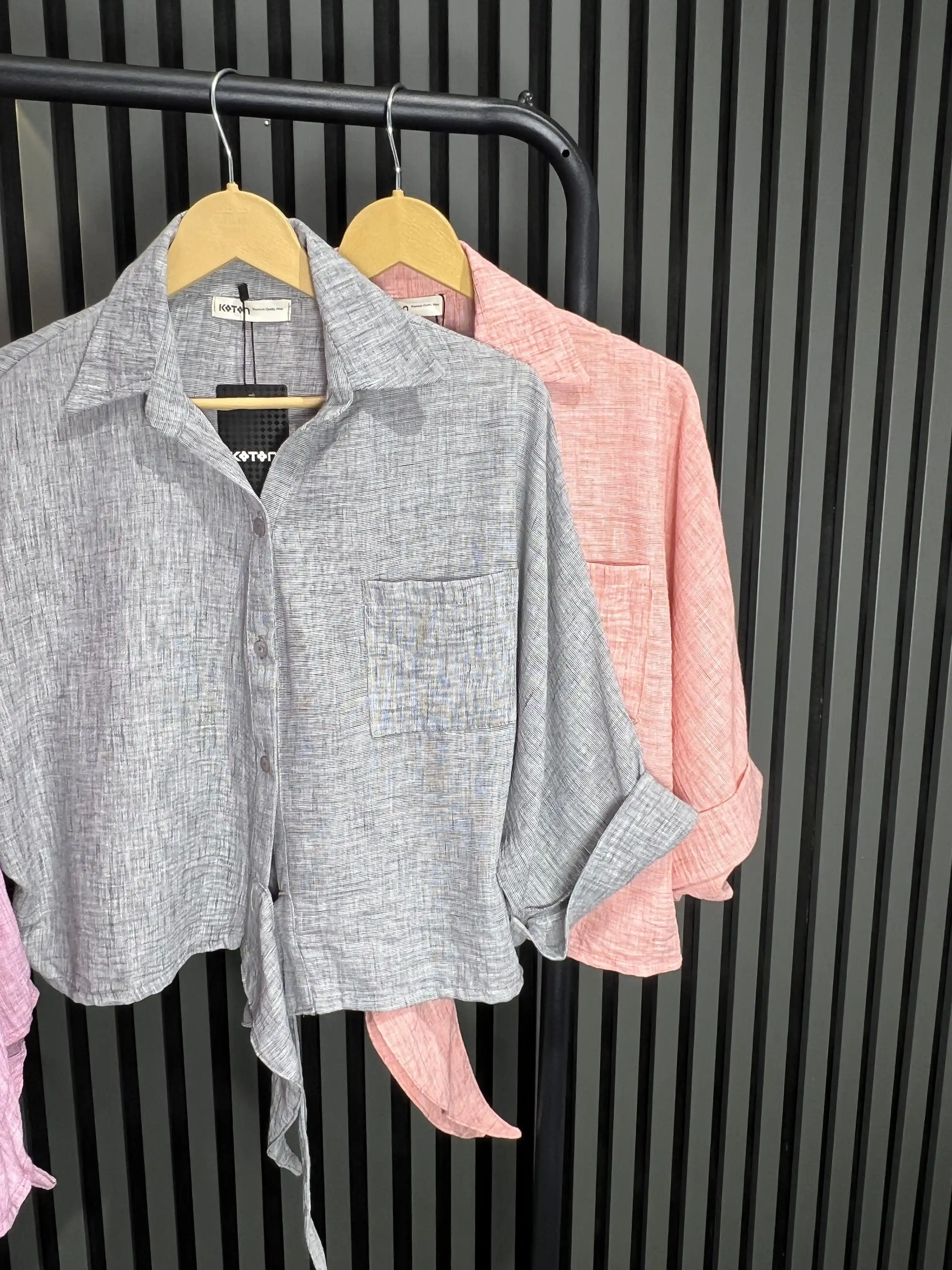 شومیز ترک جلو گره با پارچه آکسفورد، استایل کژوال و مهمانی