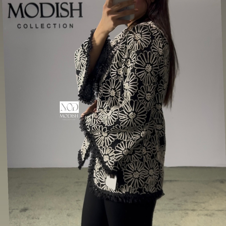 مانتو مدل حسنا با جنس تور و نازلی برای مهمانی‌های خاص