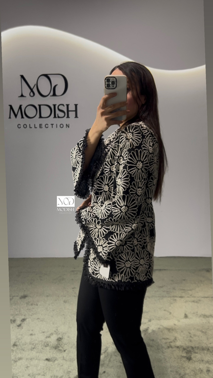 مانتو مدل حسنا با جنس تور و نازلی برای مهمانی‌های خاص