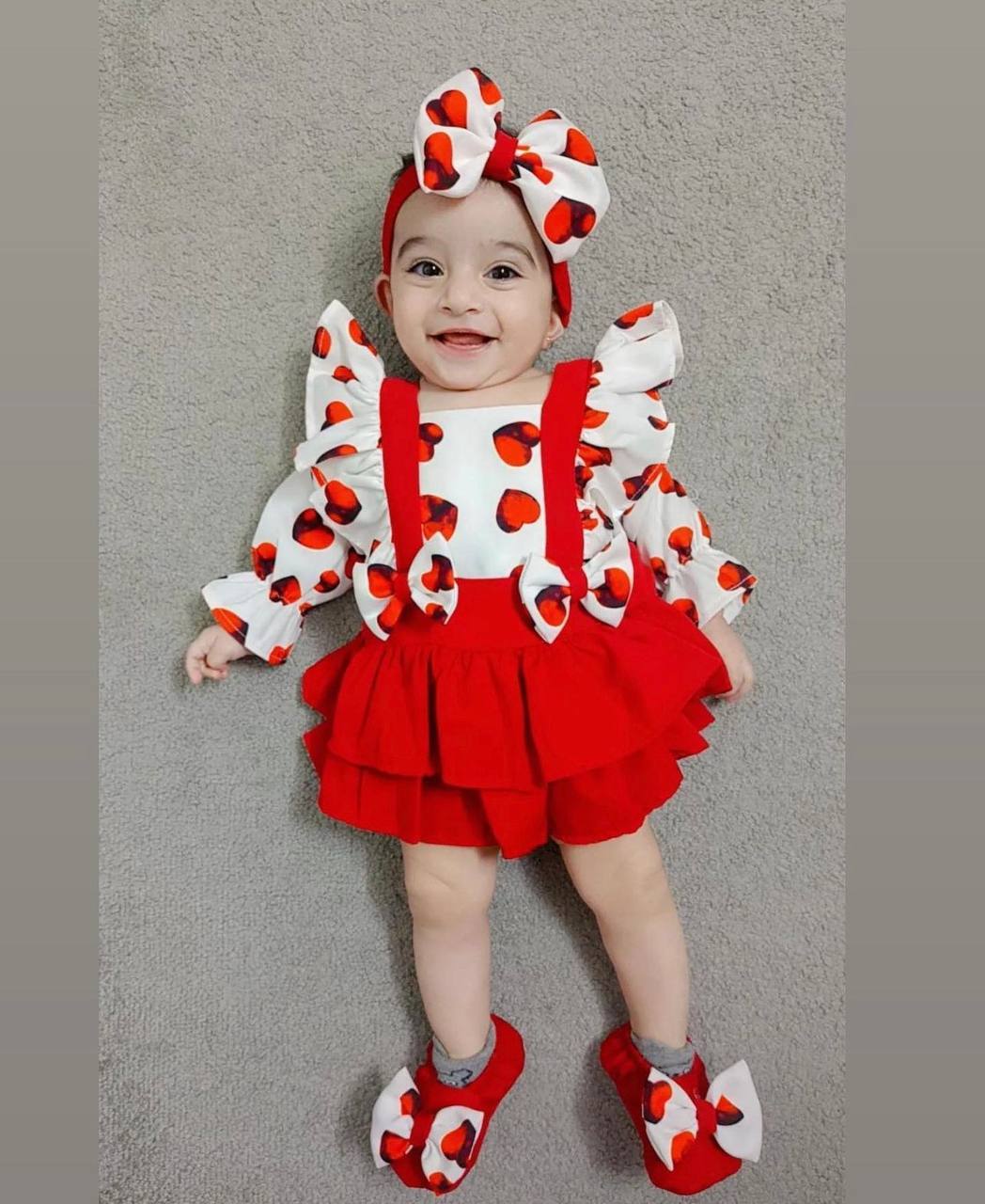 بادی دامنی قلبی استین دار G214