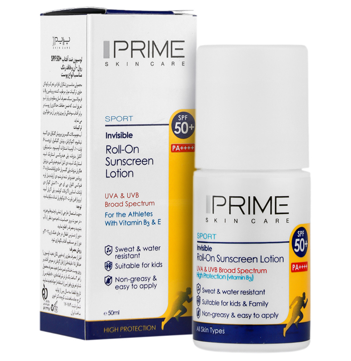 لوسیون ضدآفتاب رول آن SPF 50+ پرایم