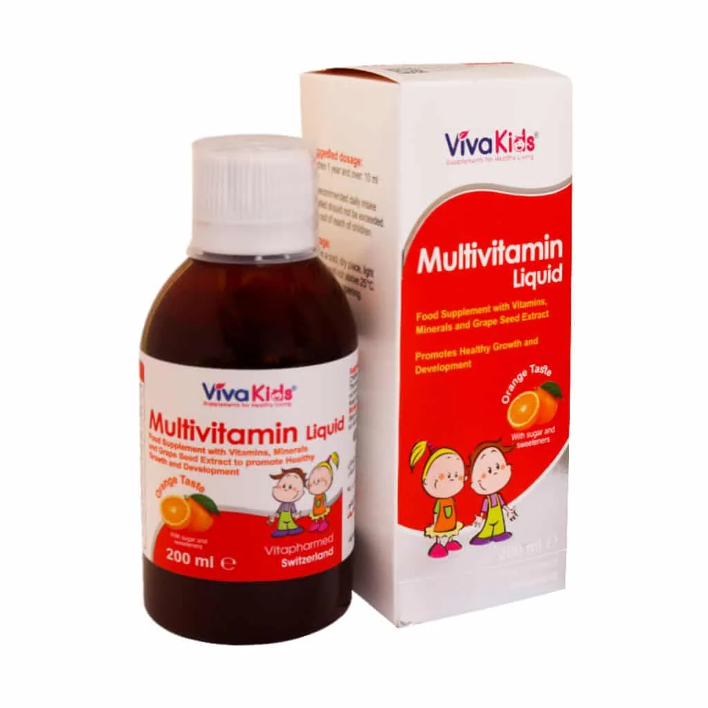 شربت مولتی ویتامین ویوا کیدز ( Viva Kids Multi Vitamin ) با طعم پرتقال