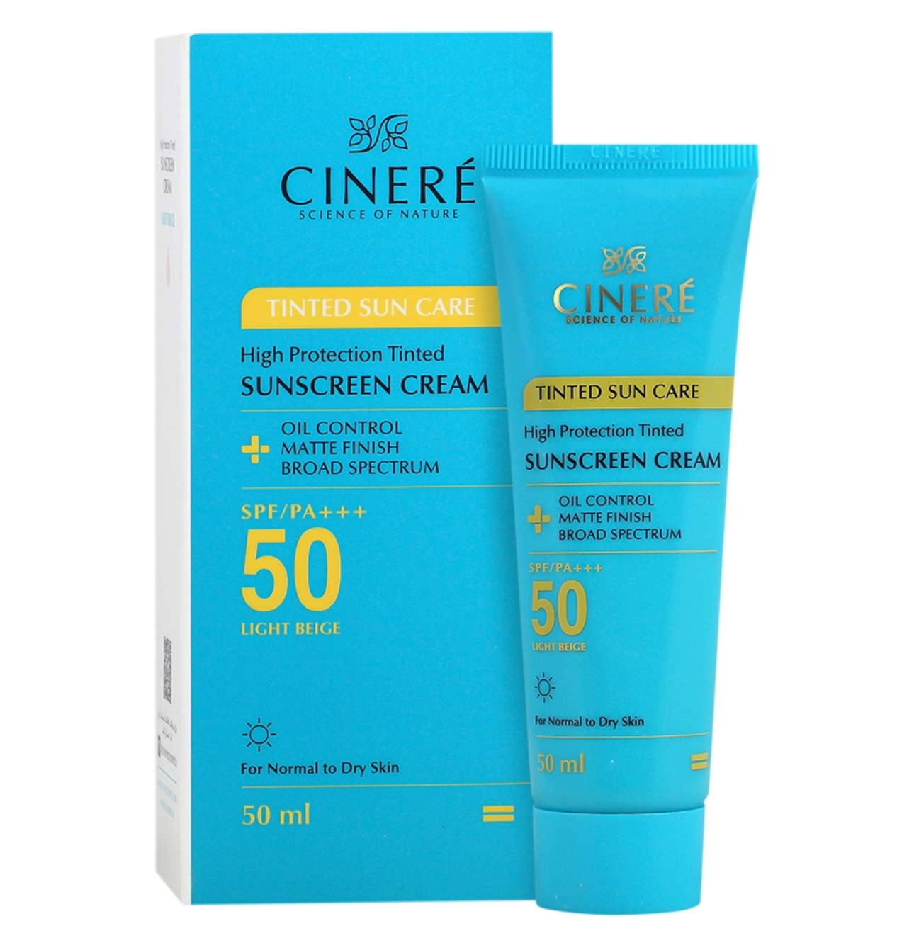 کرم ضدآفتاب رنگی SPF 50 سینره Cinere