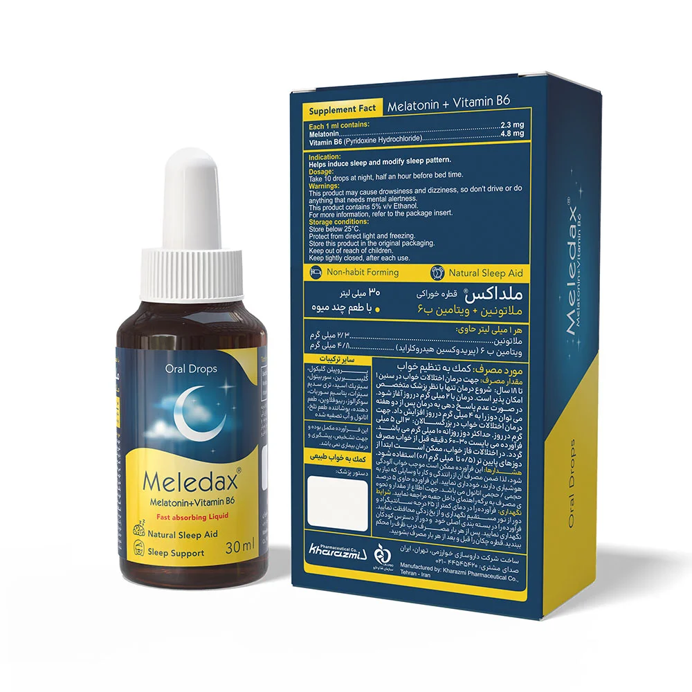 قطره ملداکس ملاتونین و ویتامین B6 خوارزمی 30 میلی لیتر ()