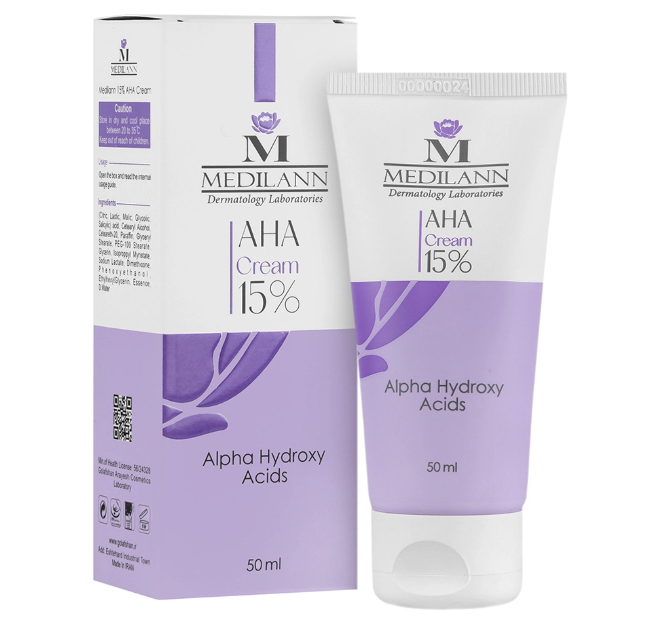 کرم لایه برداری AHA 15% مدیلن Medilann