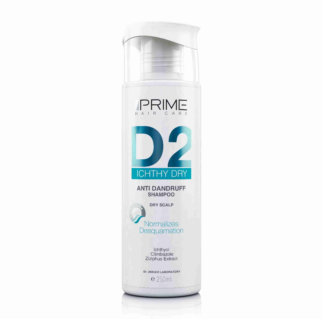 شامپو ضد شوره موهای خشک پرایم D2