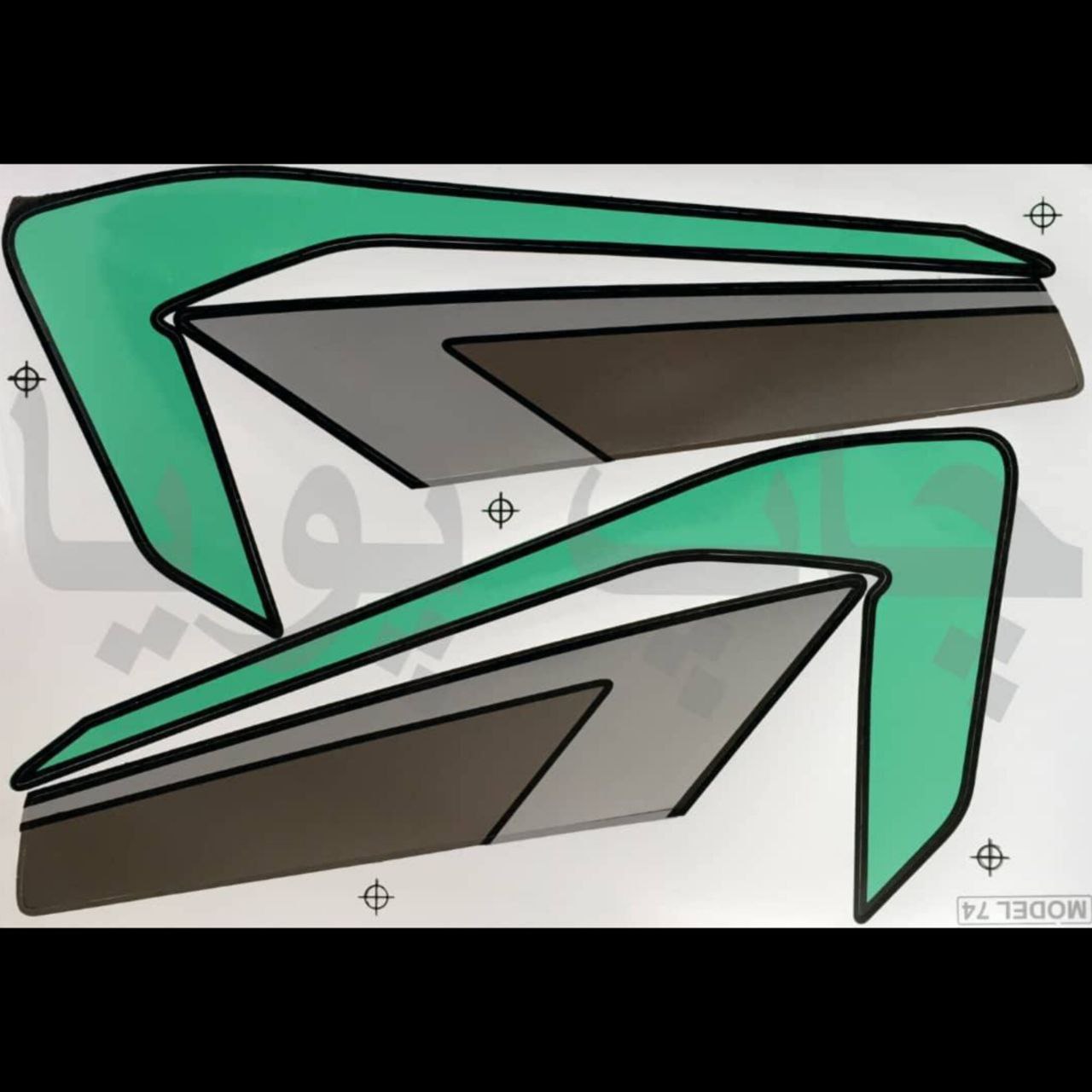 برچسب باک مدل ۷۴ سبز