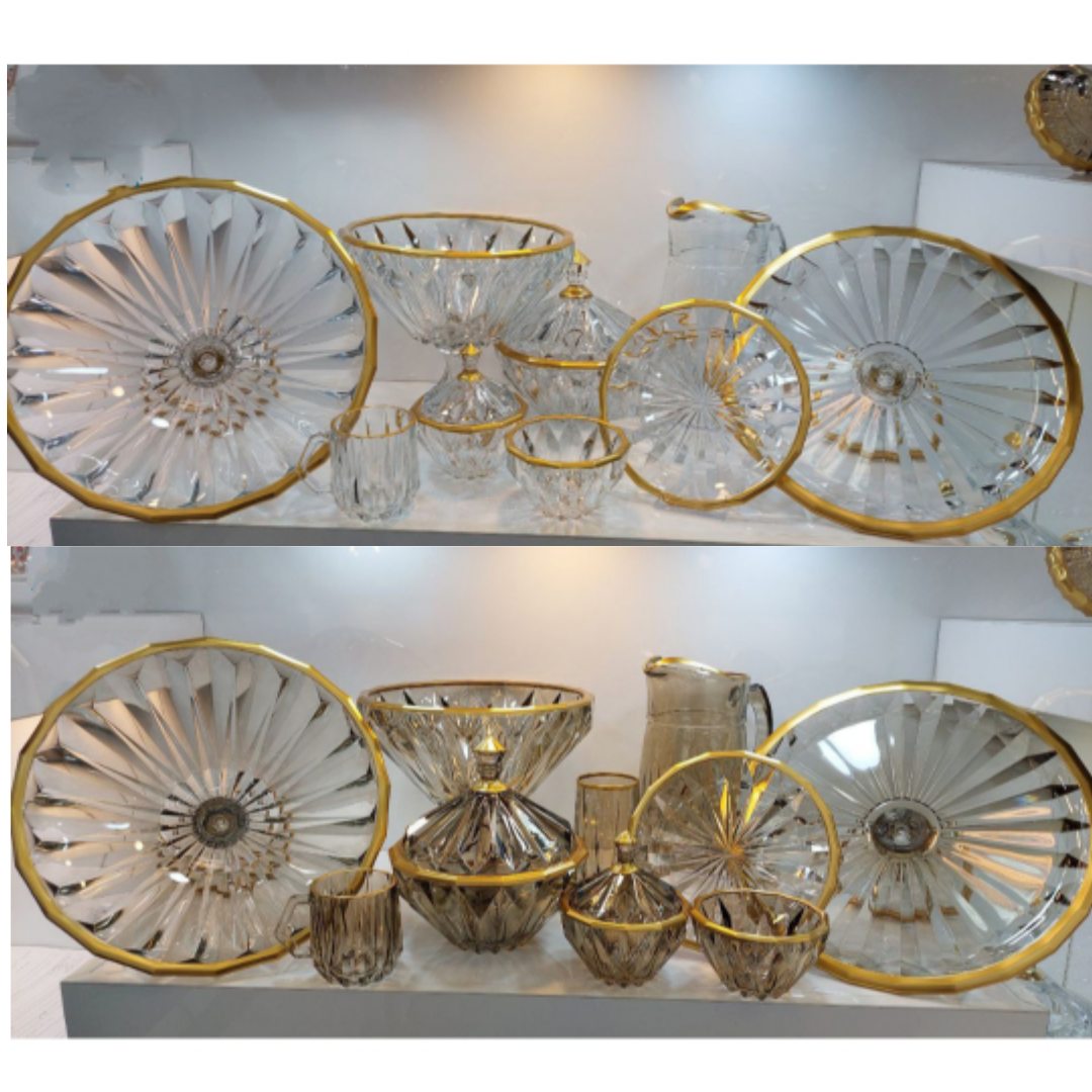 آیکون دسته ظروف شامپاینی و لب طلایی اکلیلی